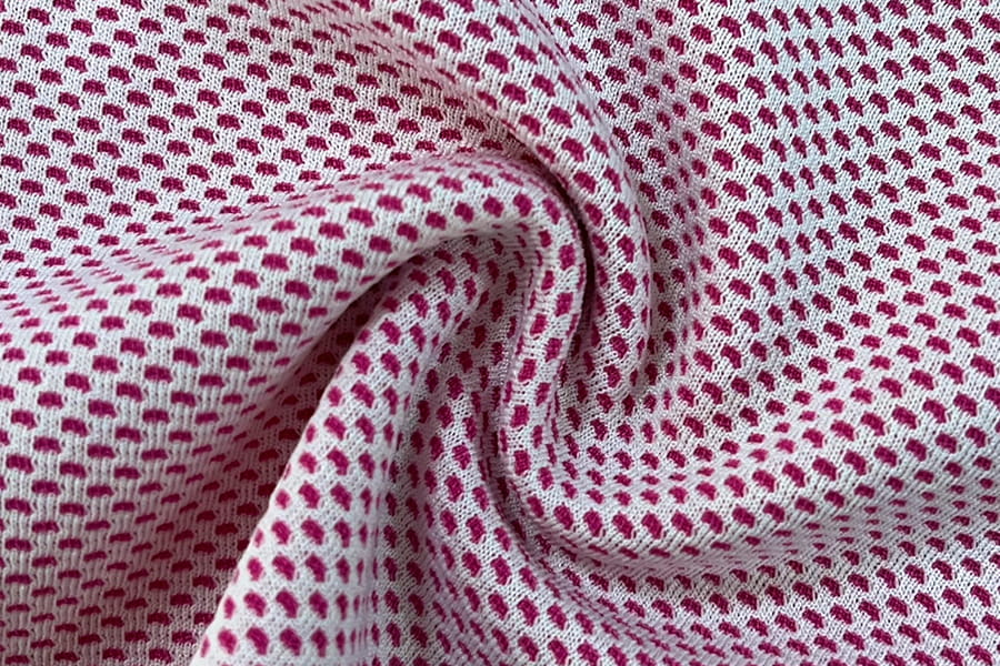 BCX-N0622: Polyester Nylon Full Cold Følelse To-farve Jacquard Mesh Honeycomb Stof